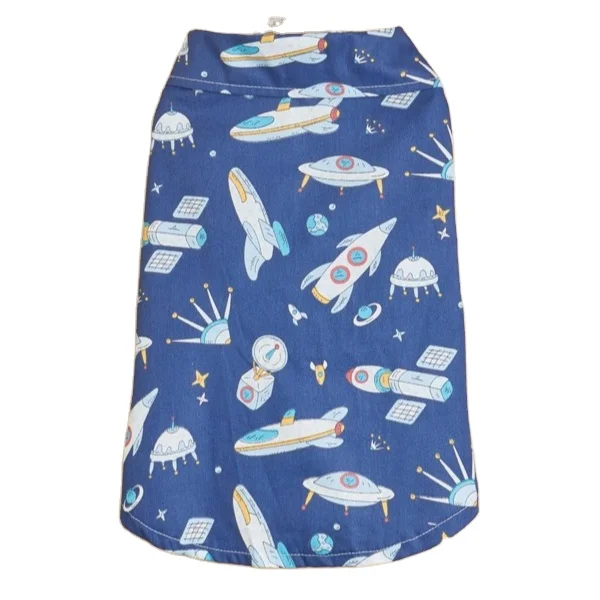 

wholesale Cute Blue Spaceship custom cat tank pet clothes pet clothing