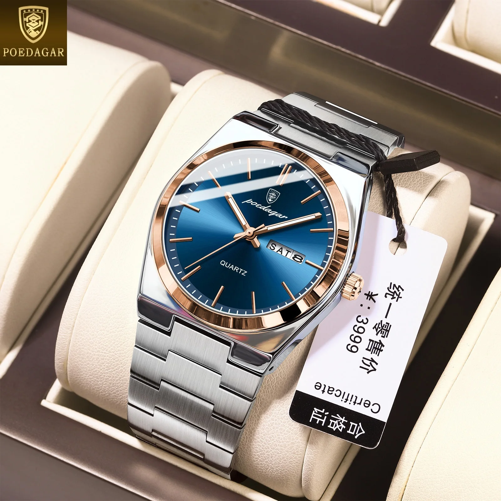 POEDAGAR Luxury Wrist Watch Men 930 Montre Homme Simple Quartz Dial Clock Men's Watches Charming Bracelet Men Wristwatches Reloj