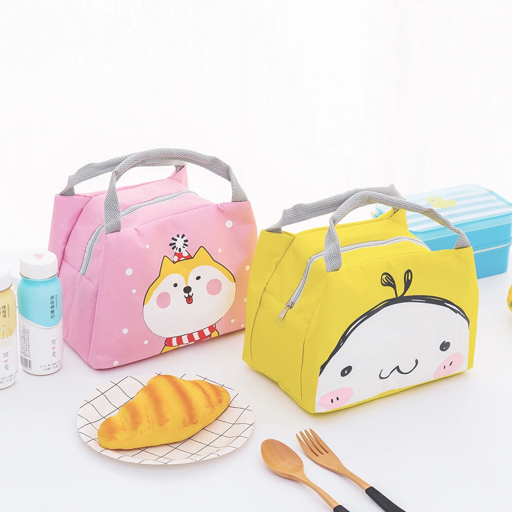 

600D oxford cute various pattern soft insulated lunch box bag for kids