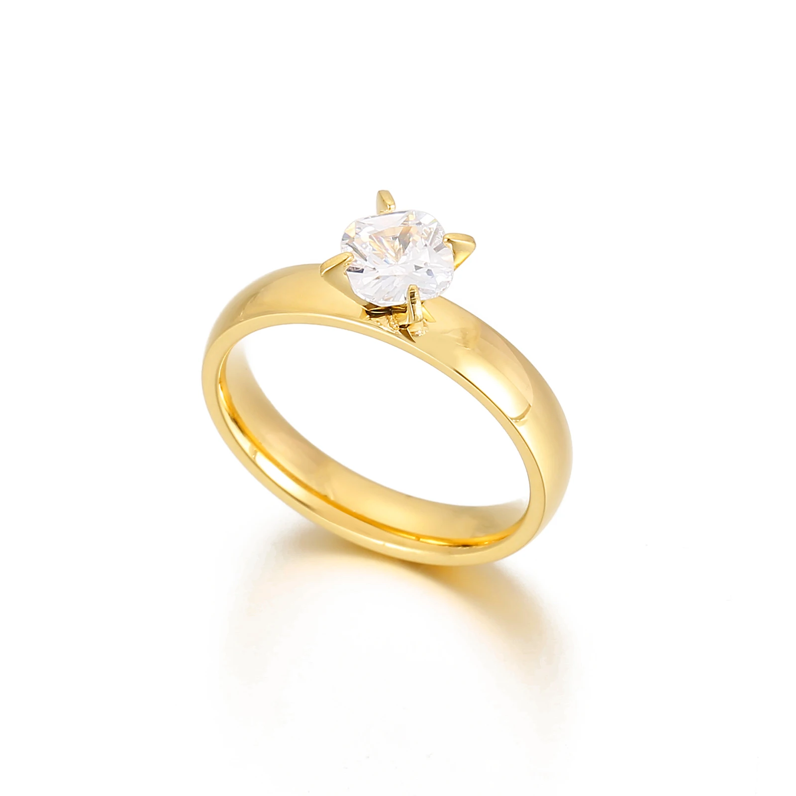 

Fashion Ring Girls Simple Inlaid Zircon Finger Ring Girls Stainless Steel Rings Jewelry, Steel/gold/rose gold