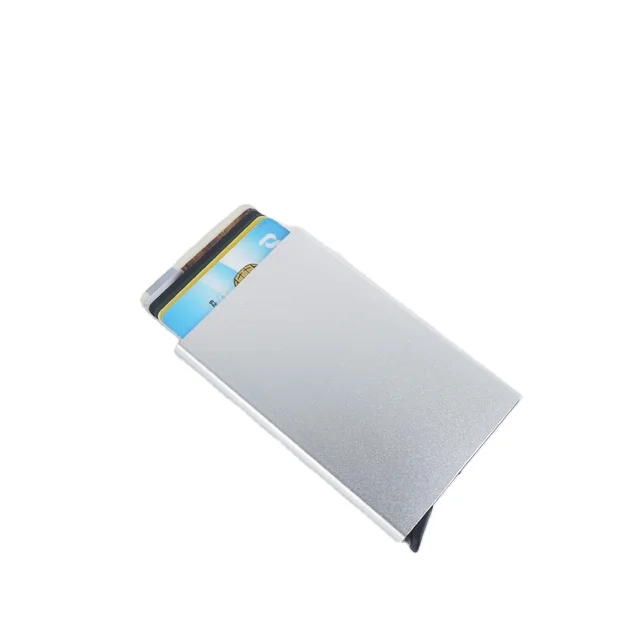 

Slim RFID Metal Wallet Automatic Pop Up Bank Card Holder Case Wallet, Customized color