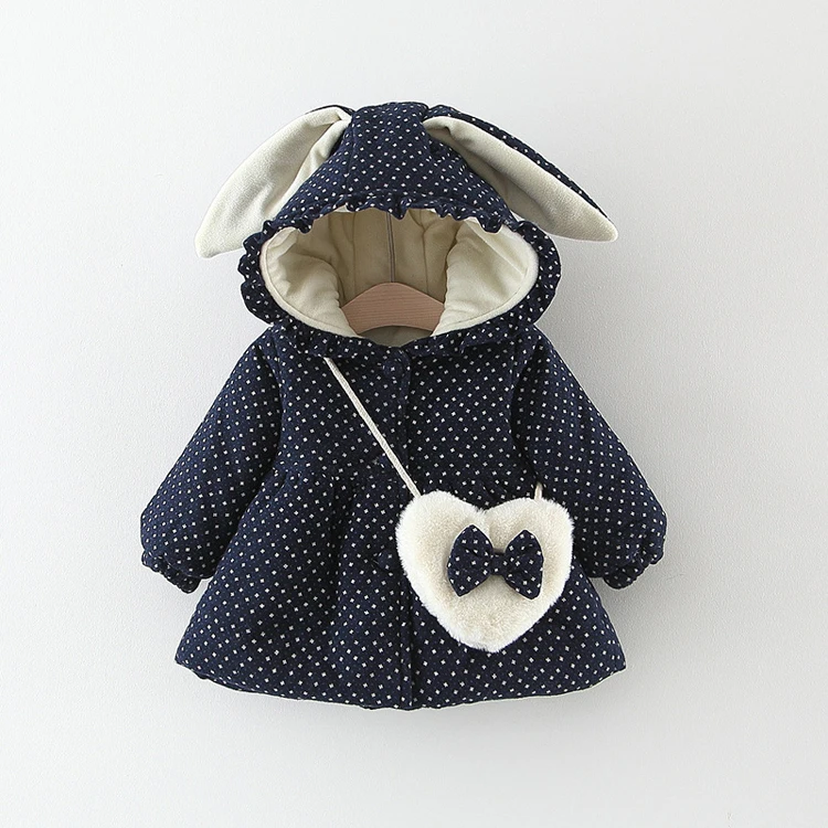 

High Quality Kids Coat For Winter Baby Girl Fashion Outwear With Cute Bag, Customized color