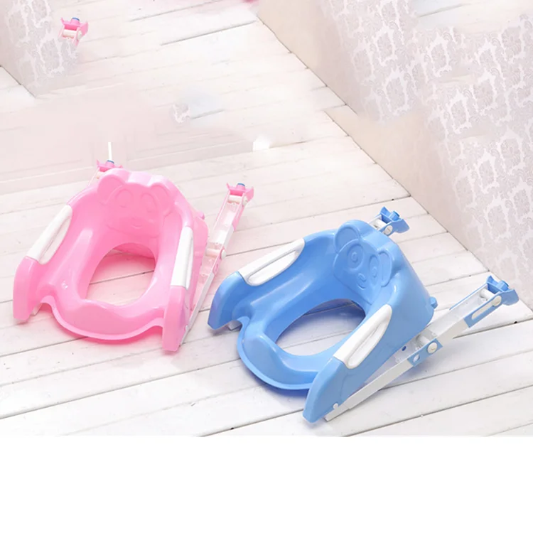 

Pink Color children potty urinal training ladder folding pee trainer kids plastic chair