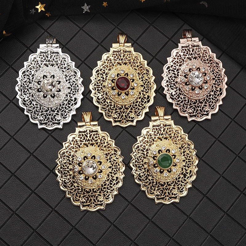

New European Fashion Jewelry Brooch Moroccan Style Pendant Dual Rhinestone Brooch