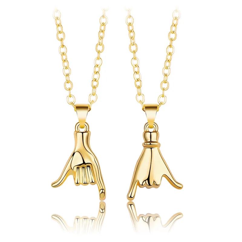 

Hot selling a pair of creative men's and women's pendant for valentine's day jewelry necklace custom couple necklaces