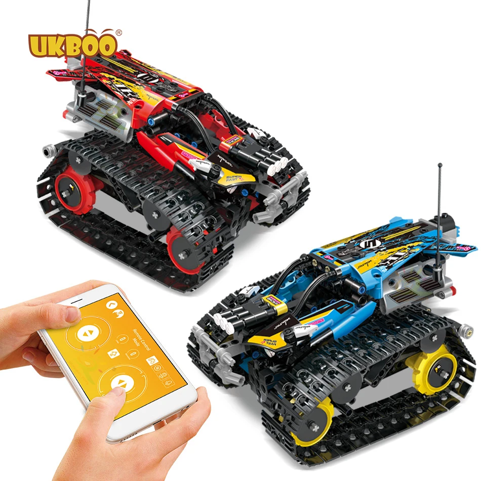 

UKBOO Free Shipping 2.4 G RC Legoinglys App Control Technic Remote Controlled Stunt Racer Building Kit