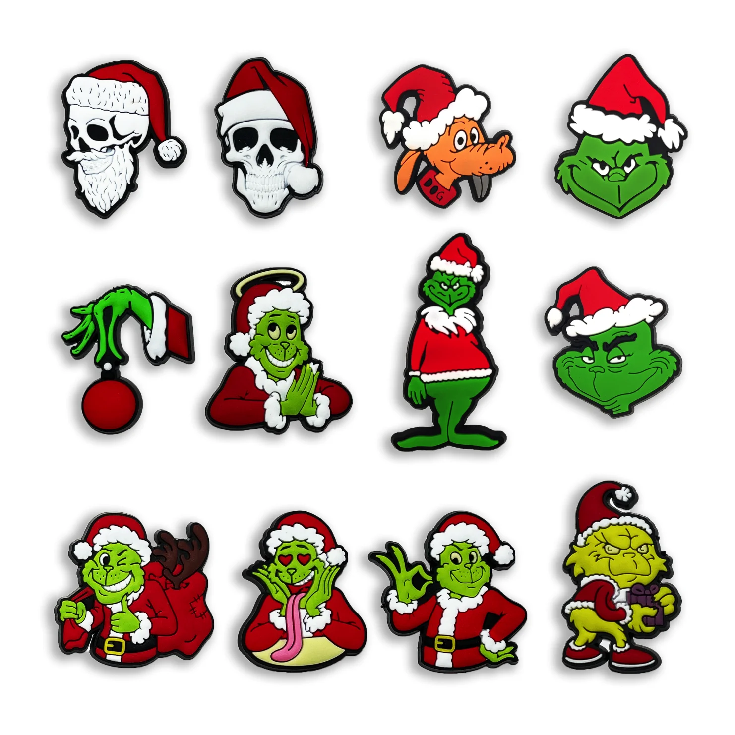 

2021 new design croc charms Christmas Santa snowman grinch party gifts croc shoes charms, Picture