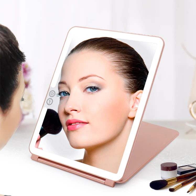 

professing cosmetic led lighted Touch sensor switch 1000mah mirror with led lights