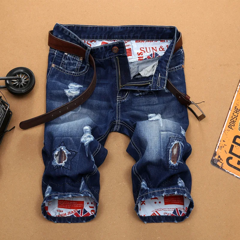 

New Style Distressed Fashion Men Jean Denim Ripped Shorts