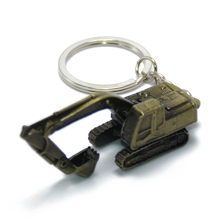 Roller Loaders Backhoe Shovel Truck Car Model Key Chain Ring Holder Bulldozers Digger Machines