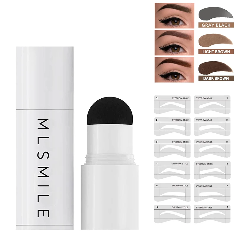 

Private Label One Step Eyebrow Stamp Stencil Kit with 12 Reusable Eyebrow Shaping Stencils Waterproof Long Lasting Eyebrow Stamp