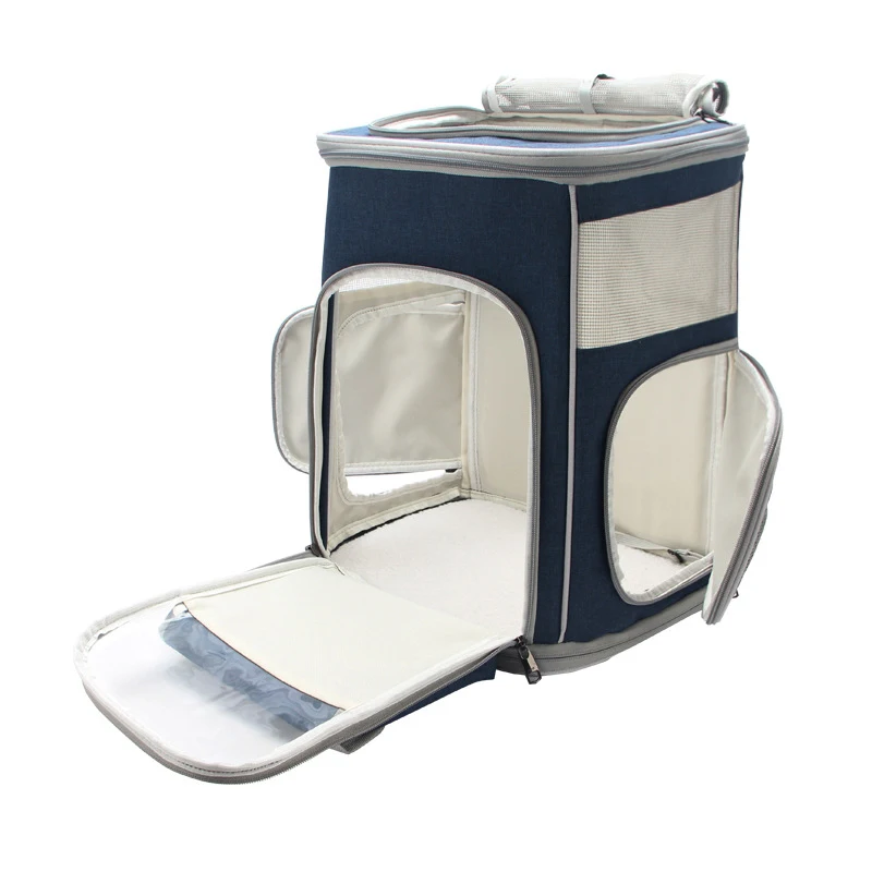 

Double Shoulder Out Portable Expandable Pet Cages, Carriers, Blue, pink, gray