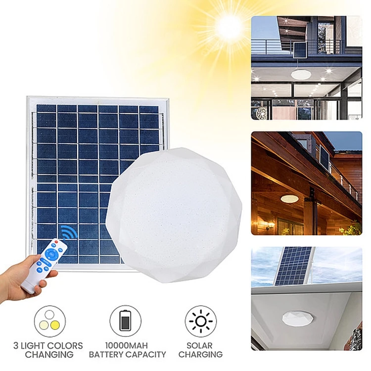
House Indoor solar Power Battery spot lamp 20w 40w solar ceiling light 