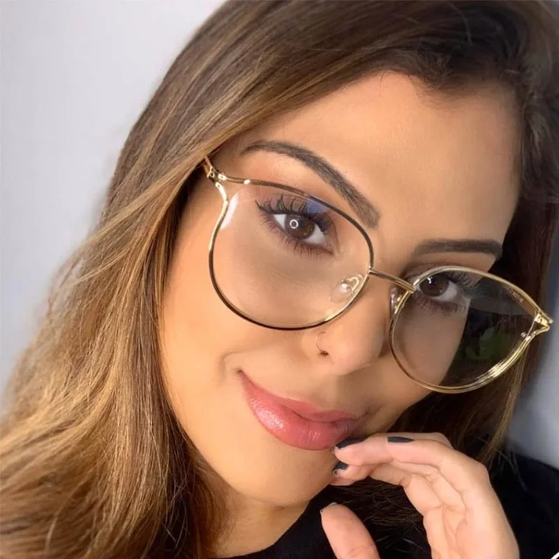 

2021 Fashion optical eyeglasses manufacture new optical frame glasses eyewear trend cat eye round glasses, Same as picture