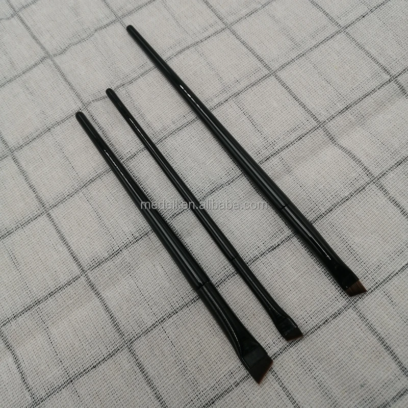 

wholesale private label synthetic hair thin shape high quality eyebrow brush set, Black