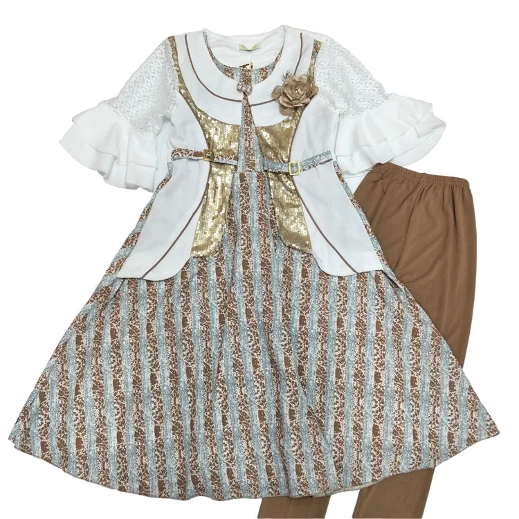 

Algeria Mauritania Muslim Ramadan Print Kids Casual Dress New Fashion Manufacturers