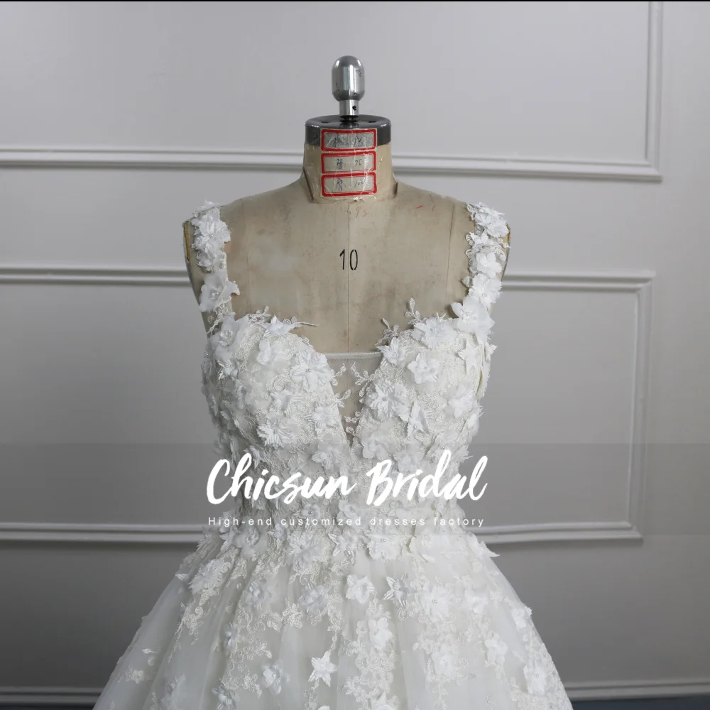Fashion High Quality Sleeveless Appliqued Dress Wedding Luxury