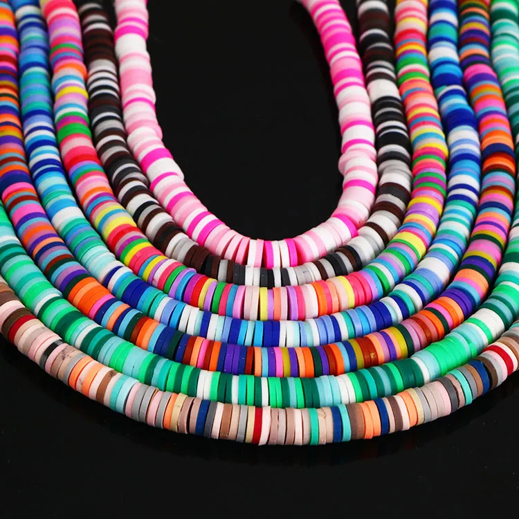 

GP0877 Wholesale Multicolor Polymer Clay Vinyl Heishi Beads,Mixed Colour Polymer Clay Disc Spacer Beads