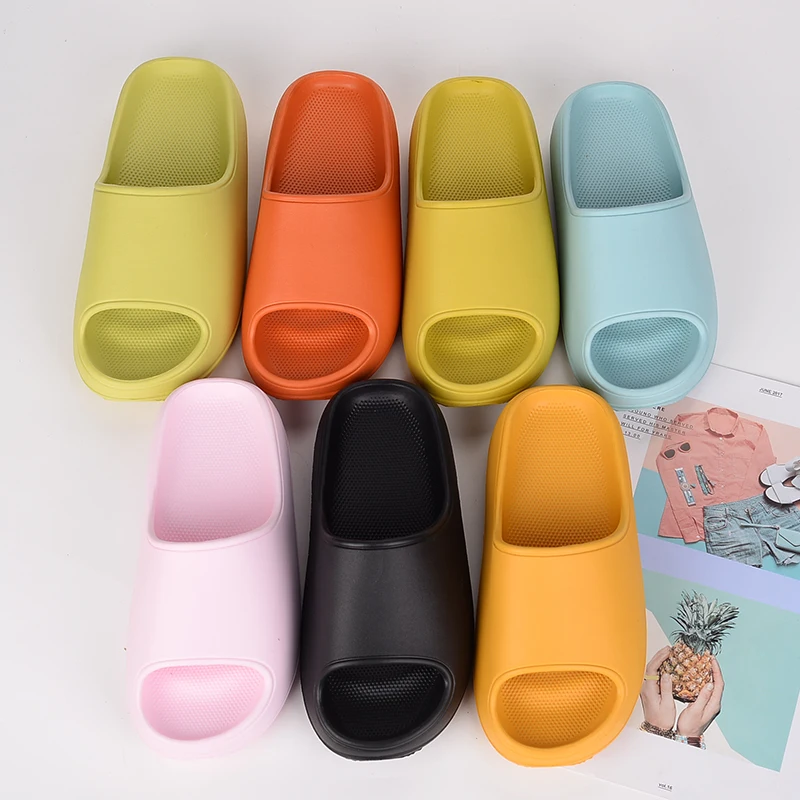 

Wholesale Women Fashion Thick Bottom Soft Candy Color Slippers Slides