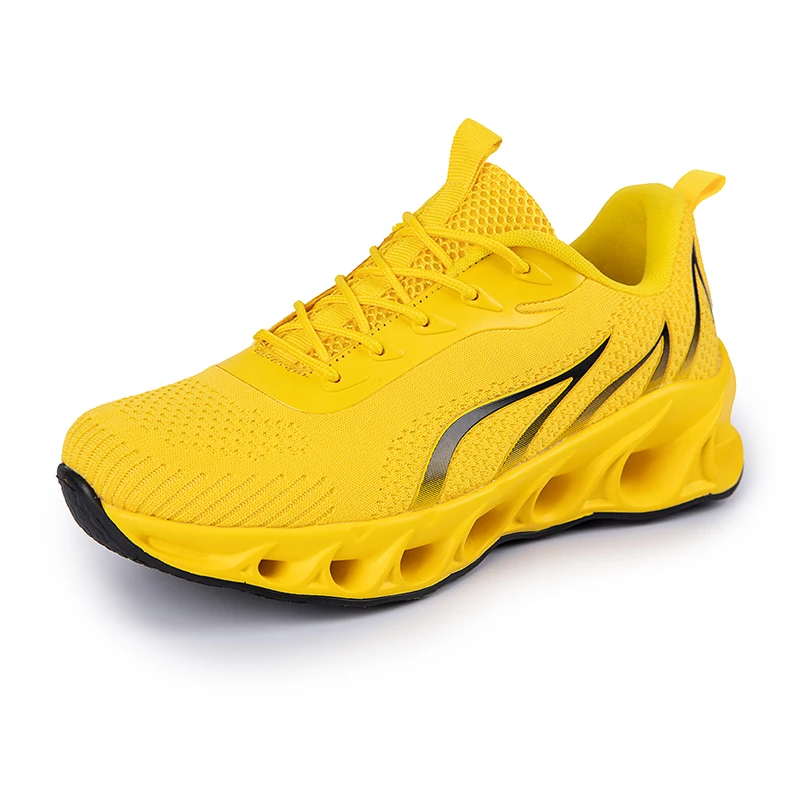 

2021 Wholesale Factory Hot Sell Running Shoes Men's Breathable Sports Shoes, Yellow blue white dark blue army green red black 15 colors