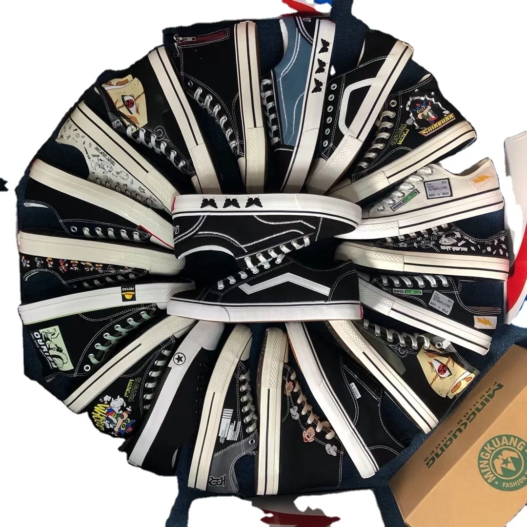 

Men Vulcanized Flat Casual Sneakers Canvas Shoes Stock, Mixed colors