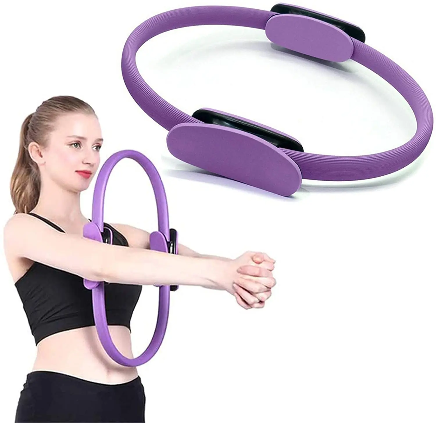 

2021 Trending Superior Unbreakable Fitness Magic Circle for Toning Thighs Abs and Legs Pilates Ring, Pink,blue,purple,grey,black