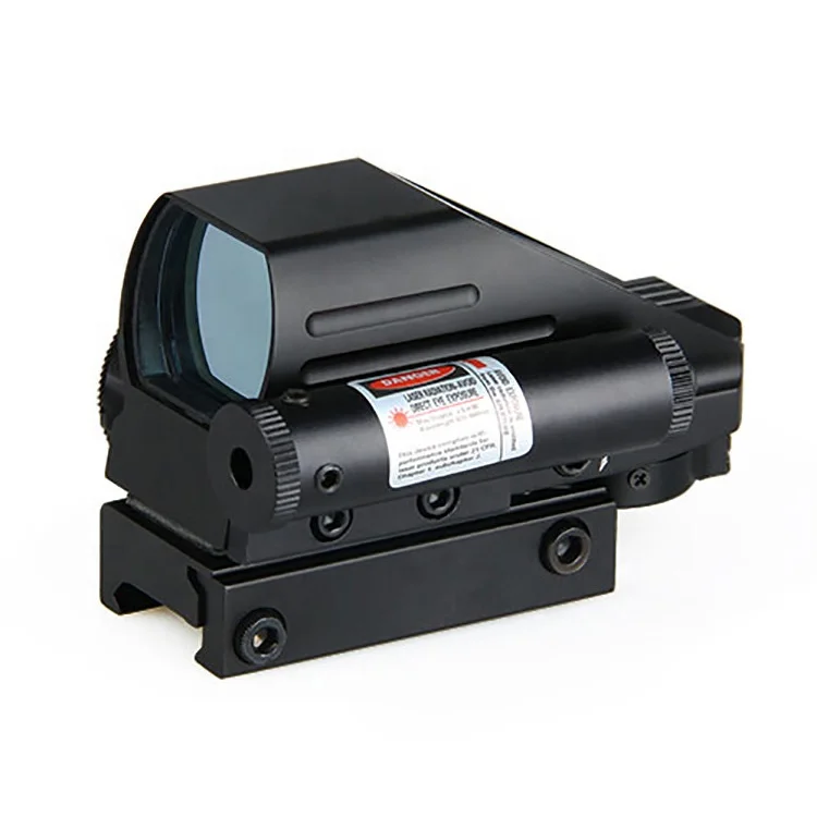 

Tactical 1X22X33 red and green reflex sight with red laser sight, Matte black