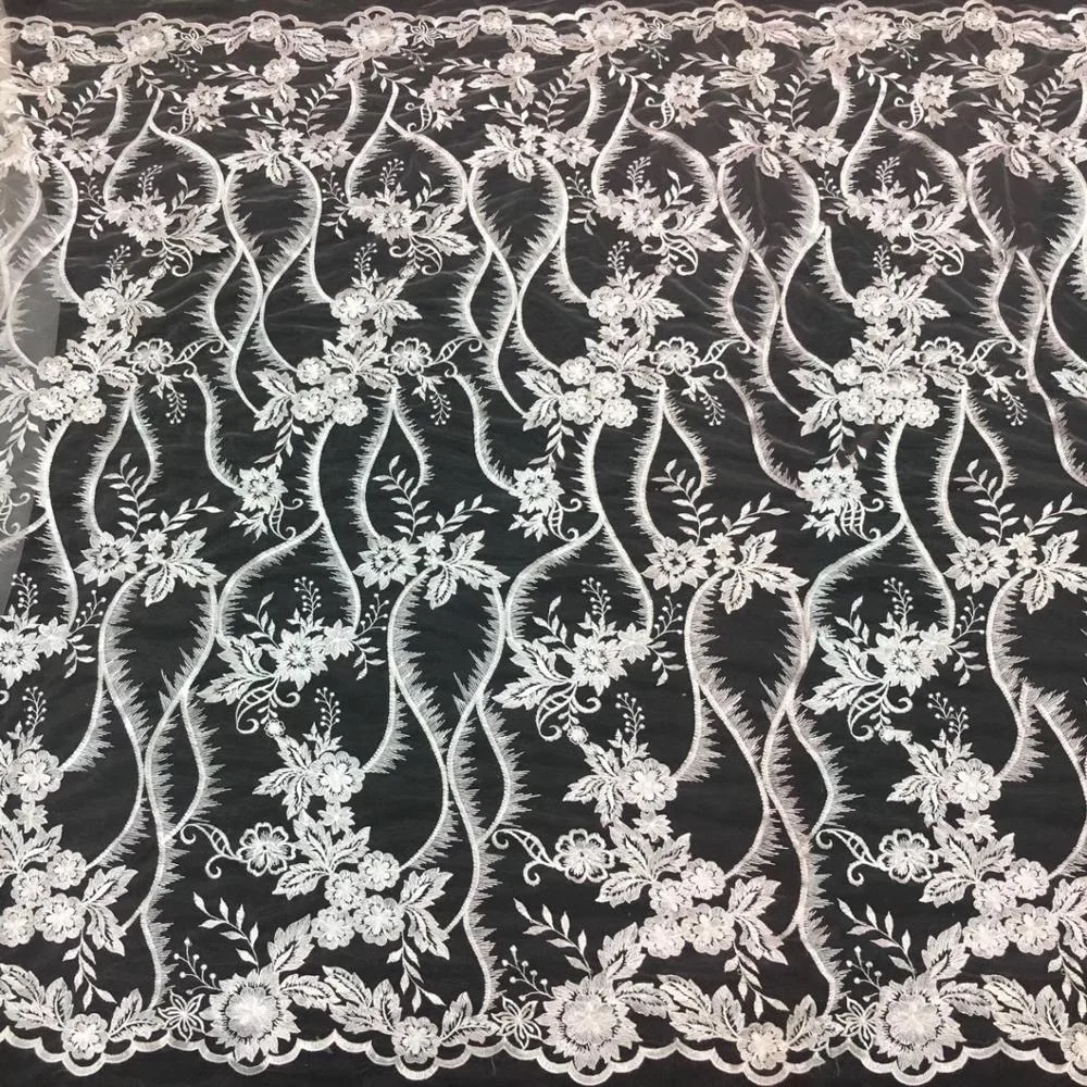 

Fabulous manufacture embroidered bridal lace fabric price per meter, Accept customized color