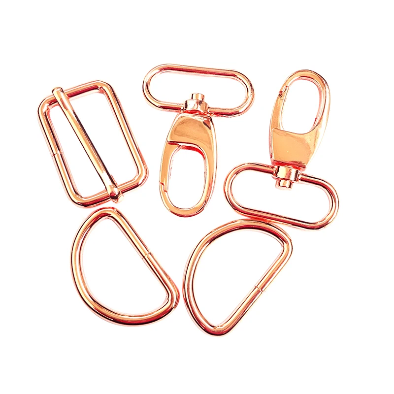 

Rose Gold Purse Sewing Accessories Hardware Swivel Snap Hook Dee Ring, Rose gold and gold color d ring and snap hook