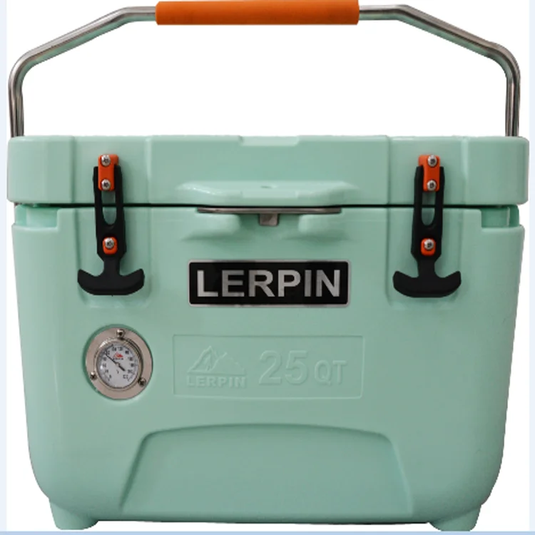 

Lerpin 2021 New Style 25QT plastic ice cooler box with thermometer
