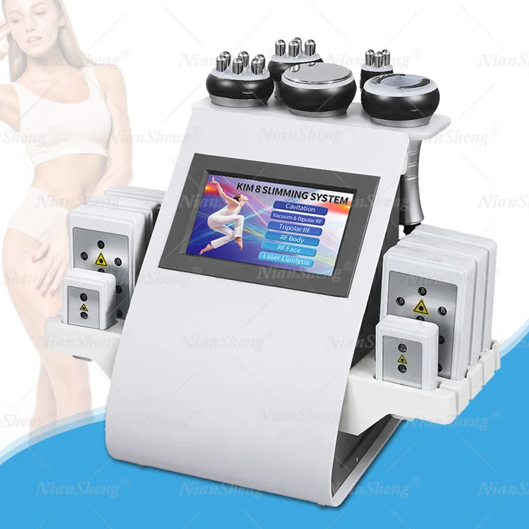 

Freeshipping RF Lipolaser Kim 8 Slim 6 in 1 40K Vacuum Cavitation System Anti Cellulite Slimming Machine