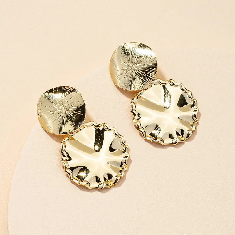 

HOVANCI European 5 Minimalist Fashion Jewelry Gold Plated Retro Fashion Exaggeration Summer Drop Earring, Gold,silver