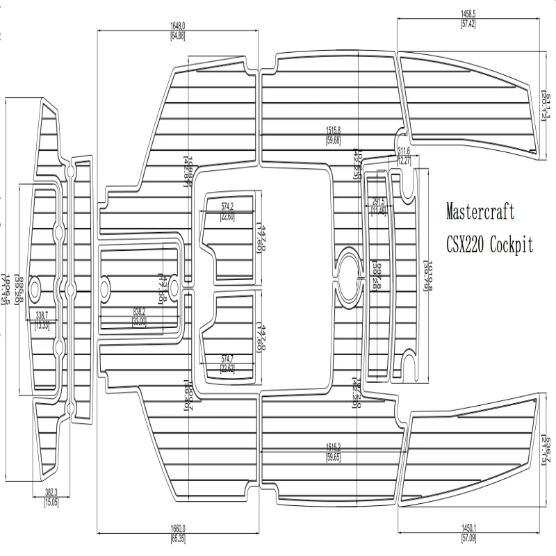 

Mastercraft CSX220 Cockpit Pad Boat EVA Faux Teak Decking Floor 1/4" 6mm