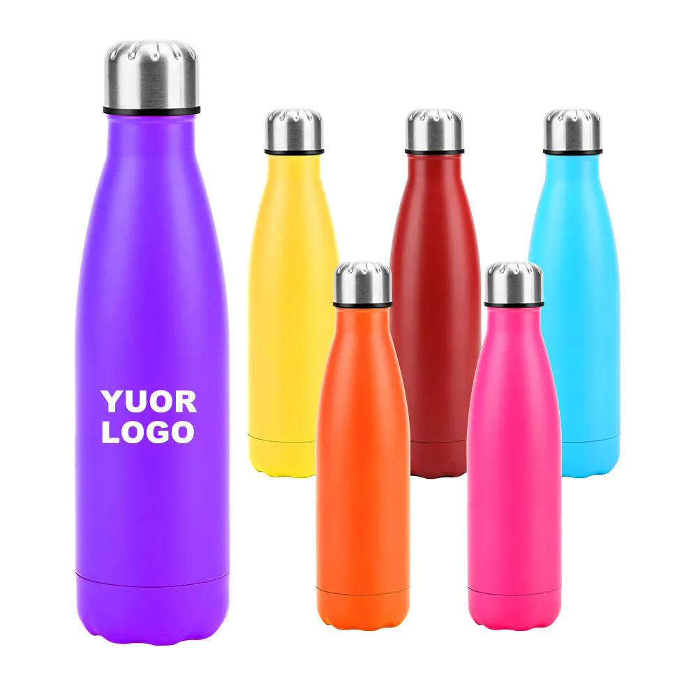 

guangzhou promotional black 1 liter stainless steal sports personalised vacuum cola shaped water bottles with custom logo, Customized color acceptable