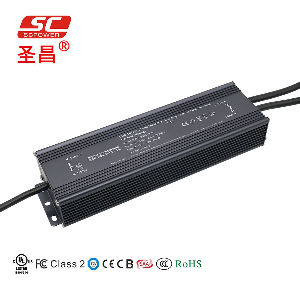 SC Grandly promotes 360W Triac dimming 12V 24V high power factor dimmable LED driver