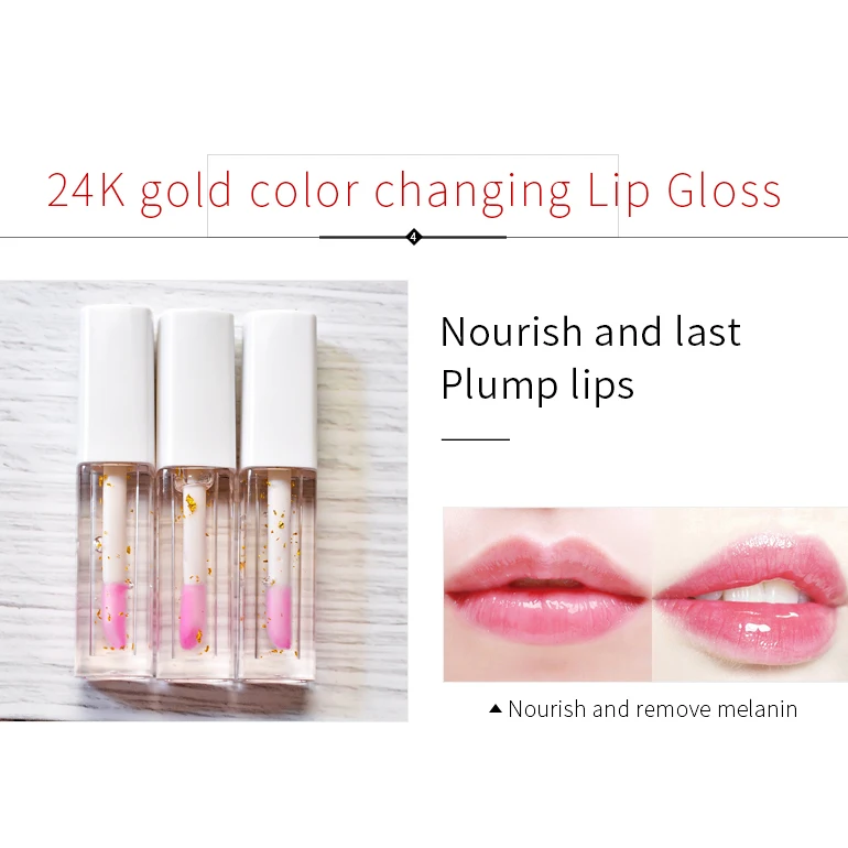 

Waterproof Long Lasting Lip Tint Liquid Lipstick Makeup Cosmetics Gold Foil Moisturizing Lip Gloss Color Change Lip Glaze
