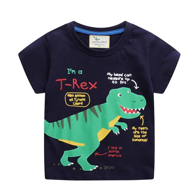 

Boys Print Graphic Tee Shirts Short Sleeve for Children, Navy