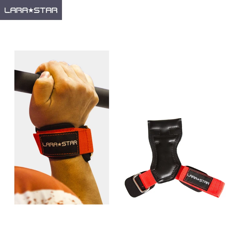 

leather Gym wrist straps for training weight lifting grips palm protector, As pictures