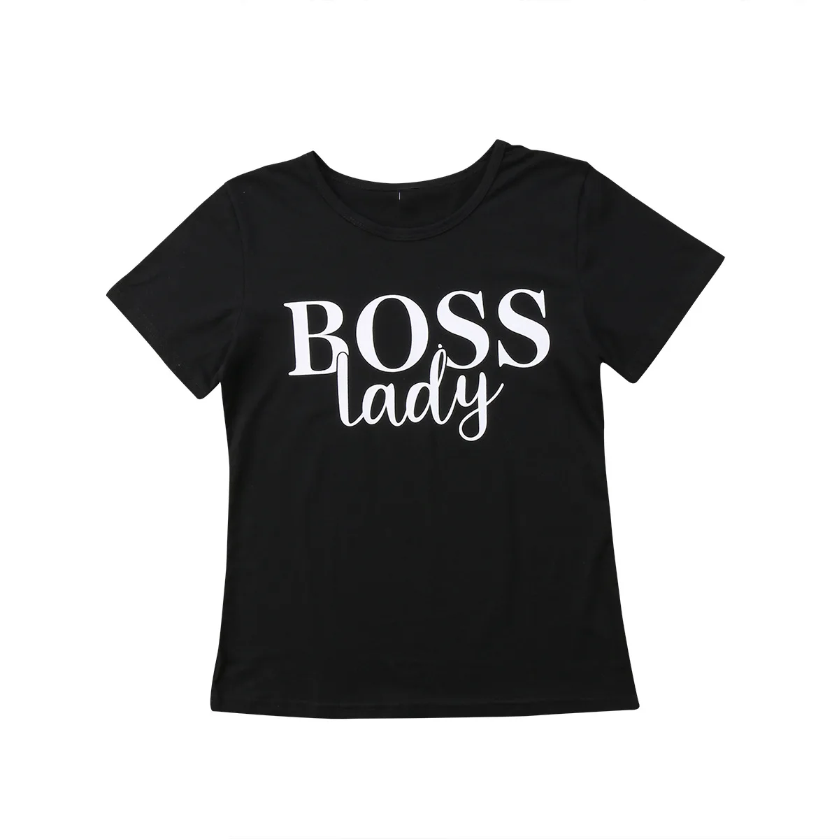 

Parent-child BOSS lady baby short sleeve English print T-shirt