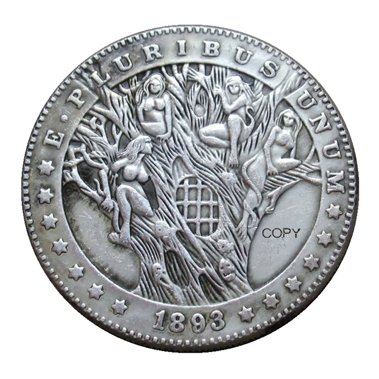 

US Hobo 1893 Morgan Dollar Silver Plated Reproduction Coin #110
