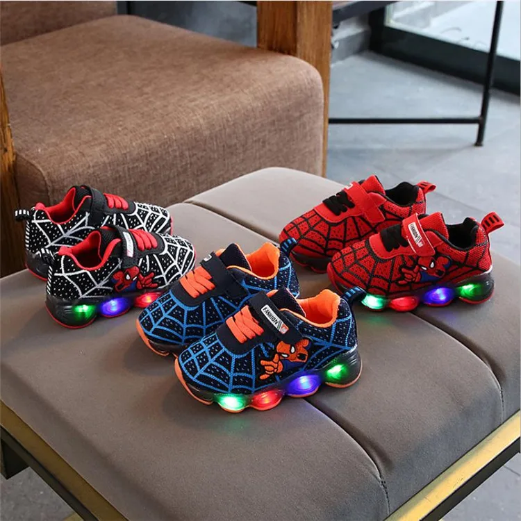 

Spring and Autumn shoes baby flash LED light sneakers, White, red, blue, black