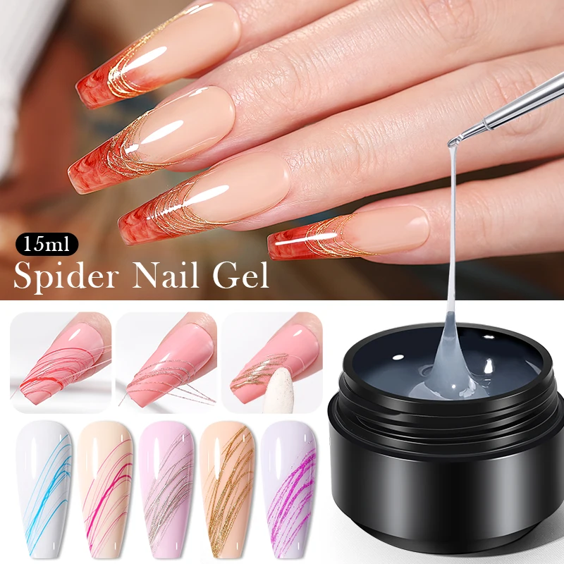 

BORN PRETTY New Upgraded 3D Elastic Wiredraw Transparent Clear Semi-Solid Drawing Spider Gel Nail Art