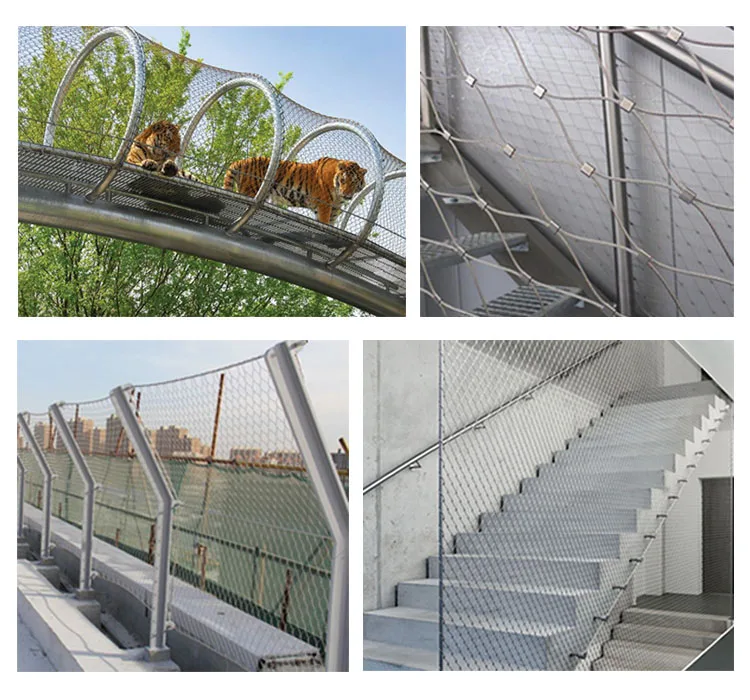 Animal Zoo Stainless Steel Wire Protective Cable Rope Mesh / Cable Mesh Green Plant Climbing Trellis Walls