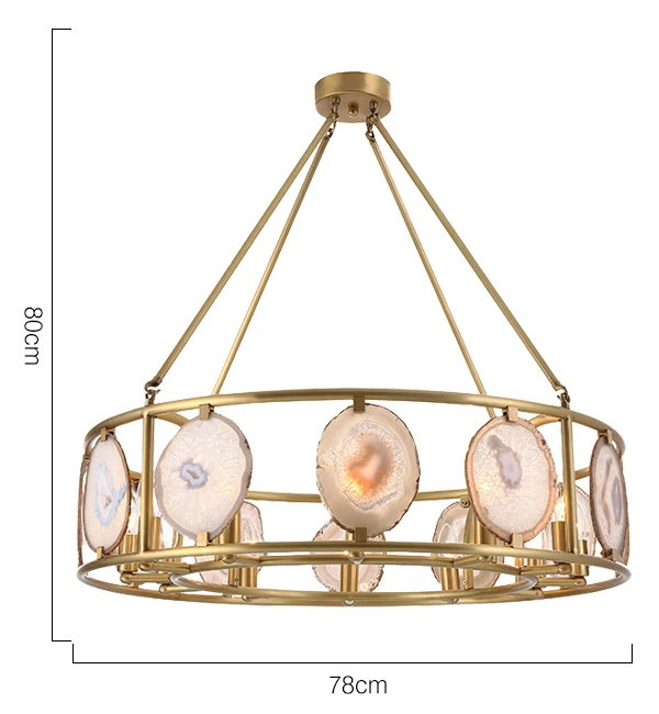 contemporary modern brass agate pendant light