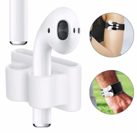 

China Factories Anti-lost Sport silicone earphone accessories clip for apple watch band holder for airpods watch holder