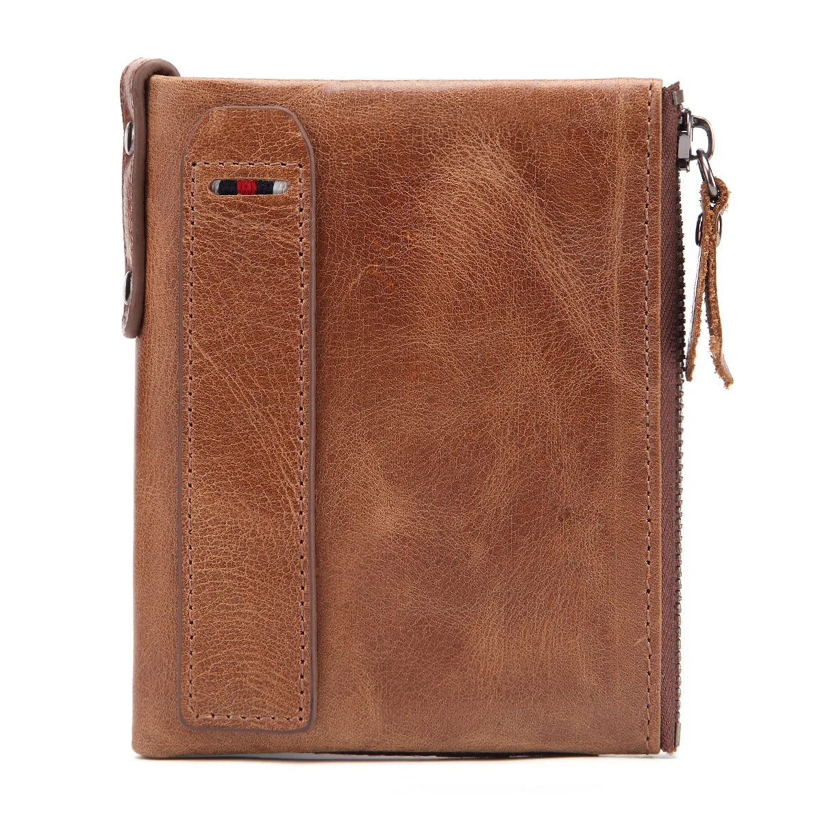 

Custom wholesale high-end men high quality leather wallet fashion luxury card wallet, Brown