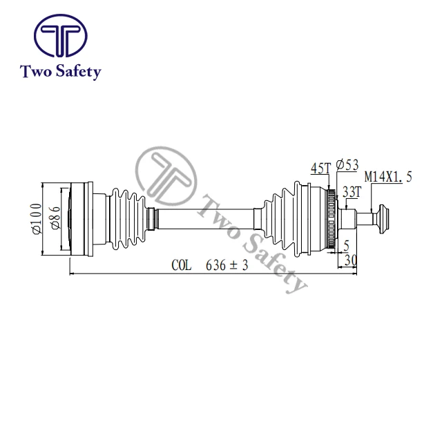 
High Quality Brand Two Safety OE 8D0407272DL Car Axle Drive Shaft For AUDI A4 