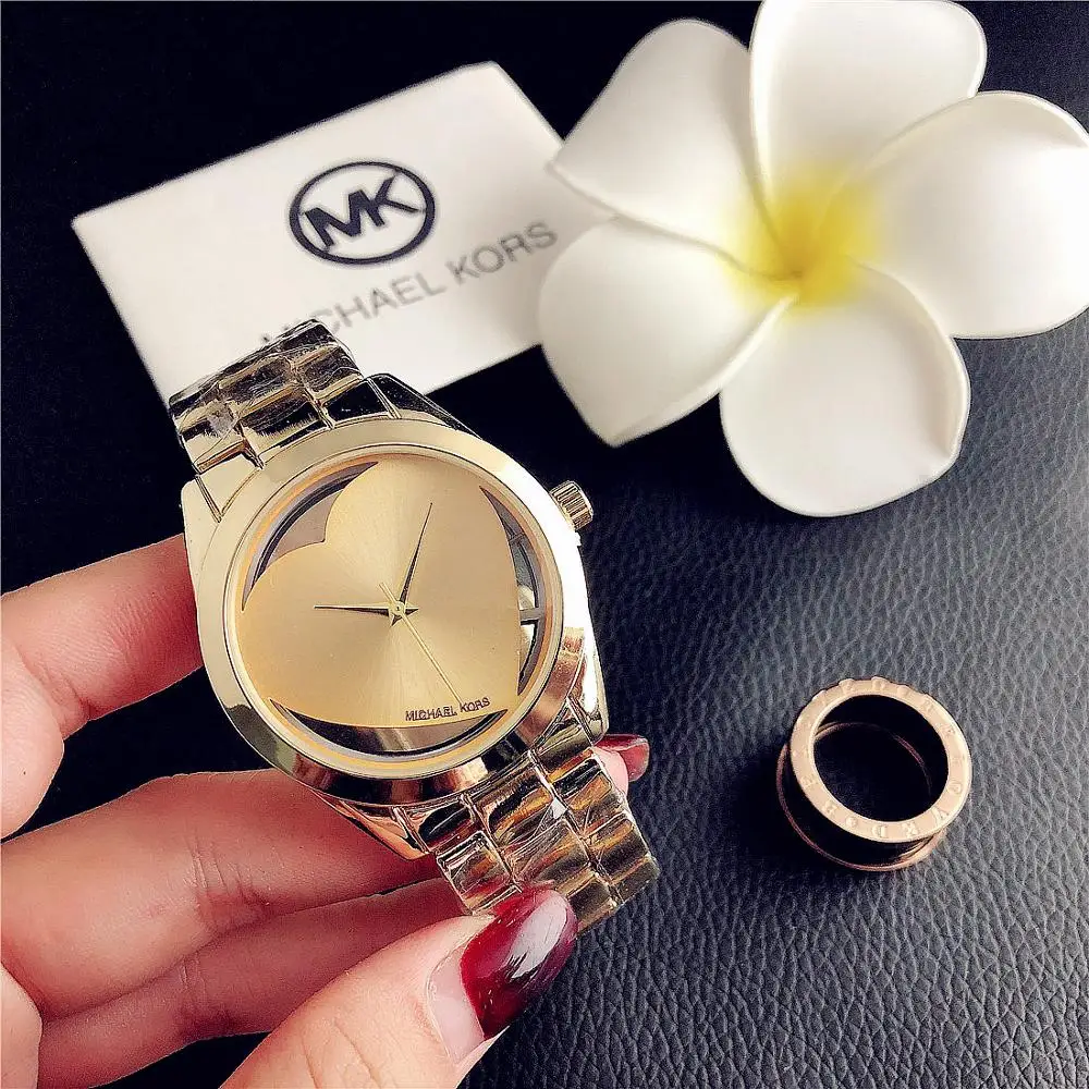 

Watch factory light luxury simple trendy fashion exquisite electronic watch men's steel belt watch multiple colors, Gold