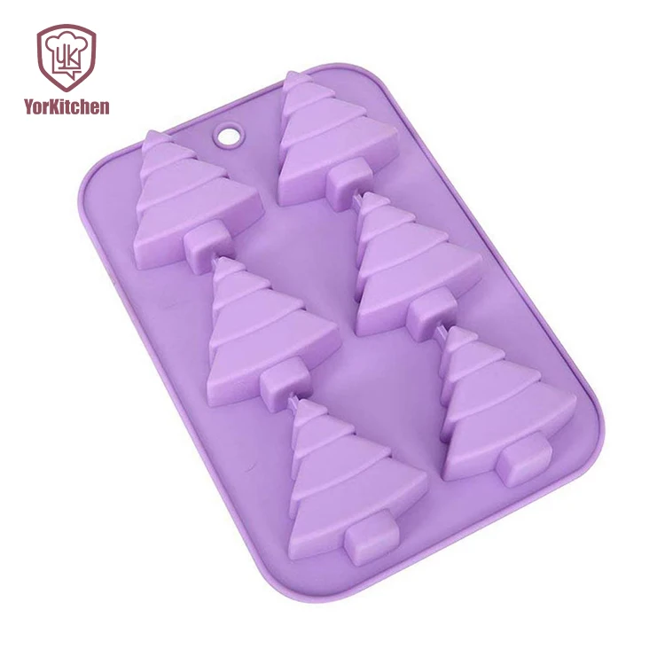 

6-Cavity Christmas Tree Silicone Molds Ice Cube Tray Silicone Cake Baking DIY Mold