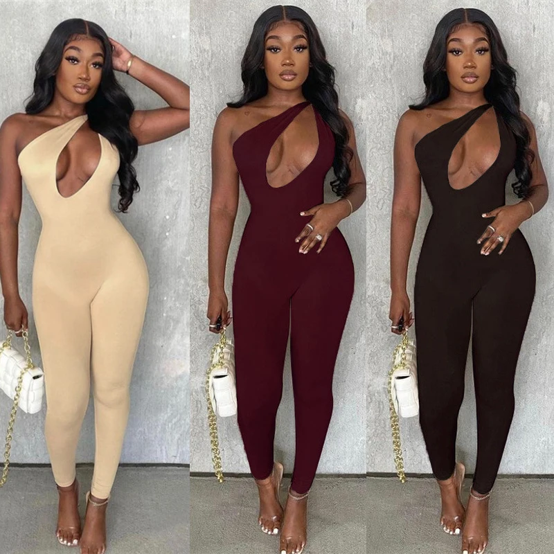 

2021 New Jogging Leggings Sexy 1 Piece Hollow Out Jumpsuit Bodycon Pants Set Woman Suit